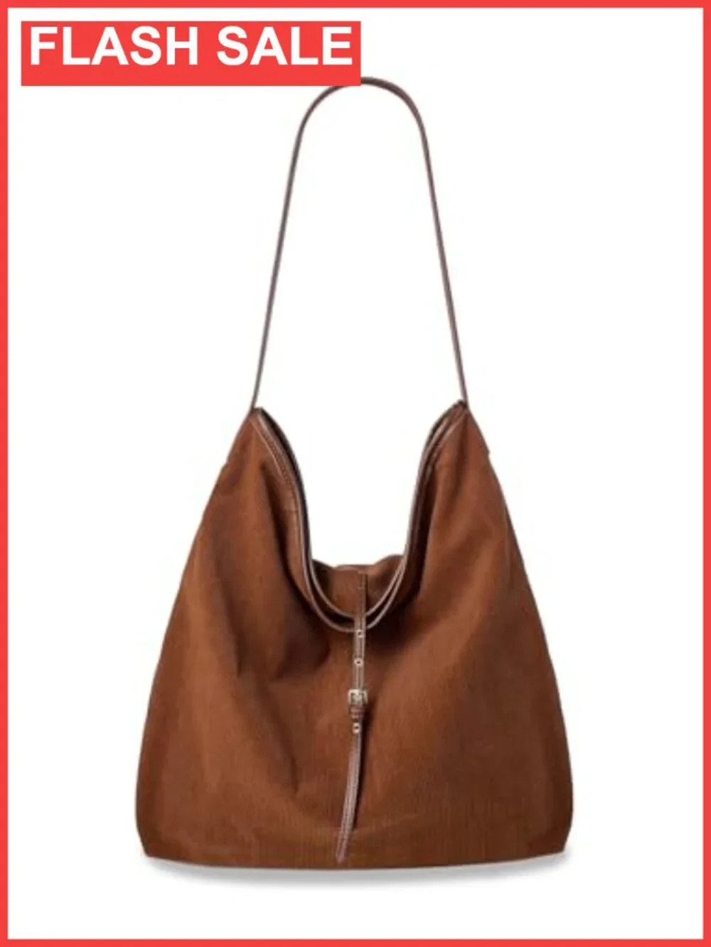 Slouchy Corduroy Vegan Leather Hobo Shoulder Bag Large Tote Purse